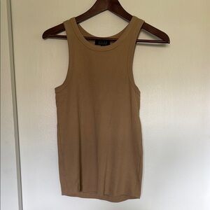 AYR The Flex Tan Ribbed Sleeveless Top